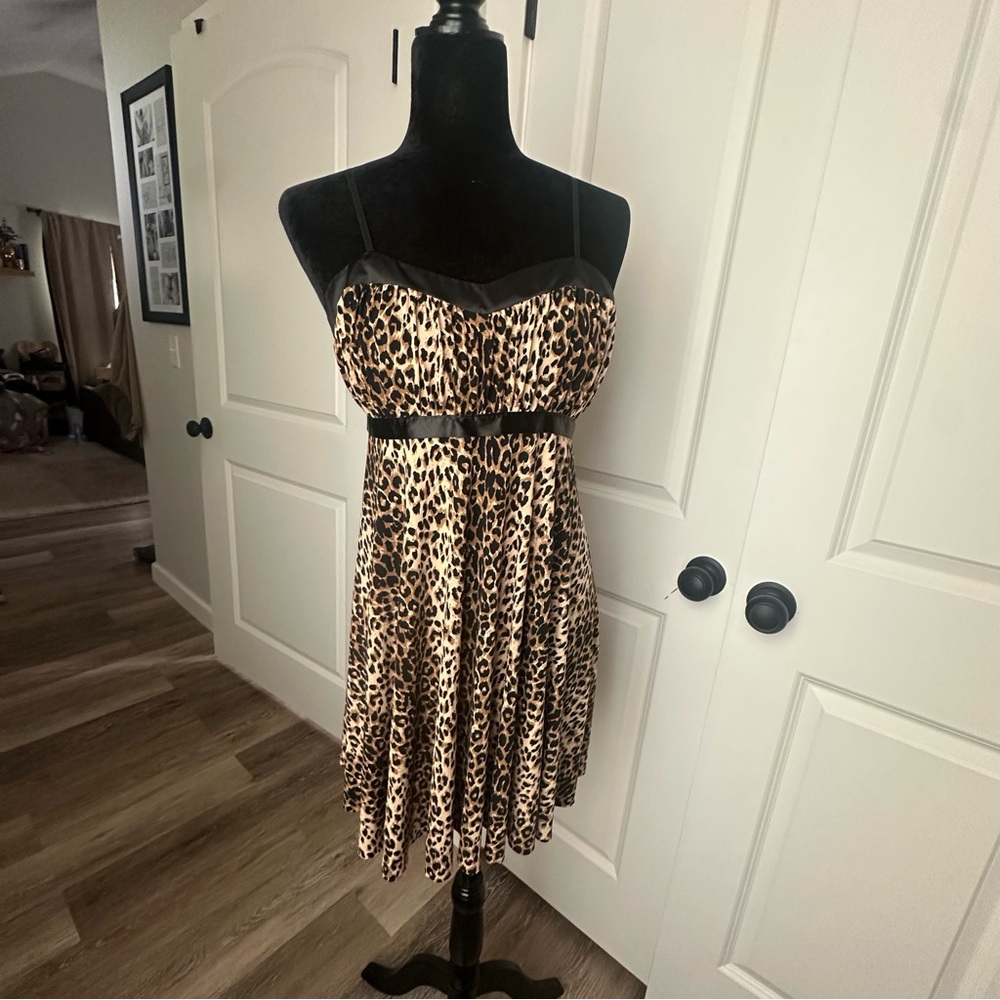 Wet Seal Leopard Print Top with Black Trim